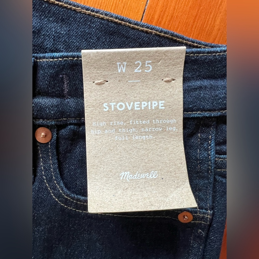 NWT Madewell Stovepipe Jeans - Black Rinse Wash - 25 - Picture 8 of 10